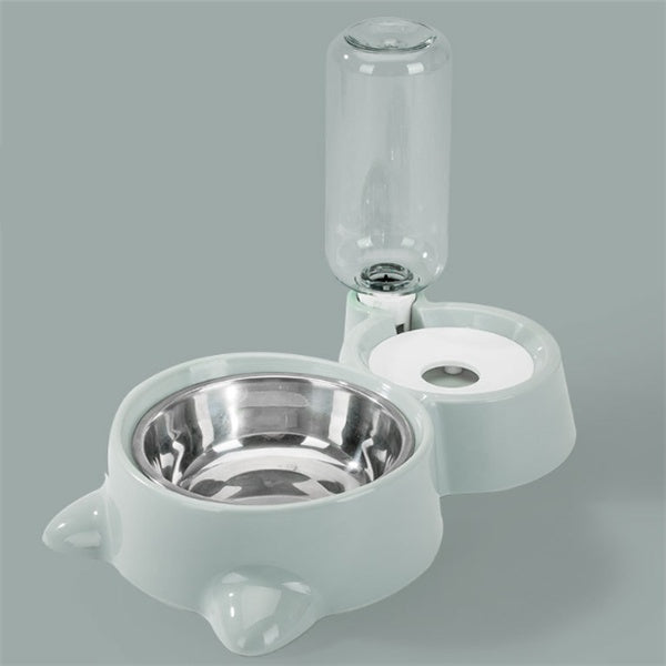 Automatic water refill dog bowl - stainless steel and plastic