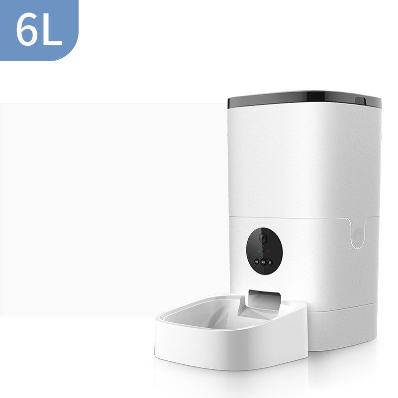 Smart Automatic Pet Feeder - Large Capacity | Easy Feeding with 6L storage, sleek white design, ideal for dispensing dry pet food efficiently.