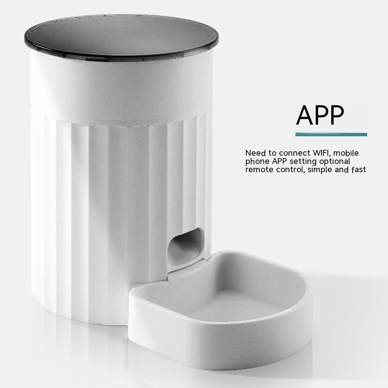 White pet water fountain with app connectivity feature on a white background