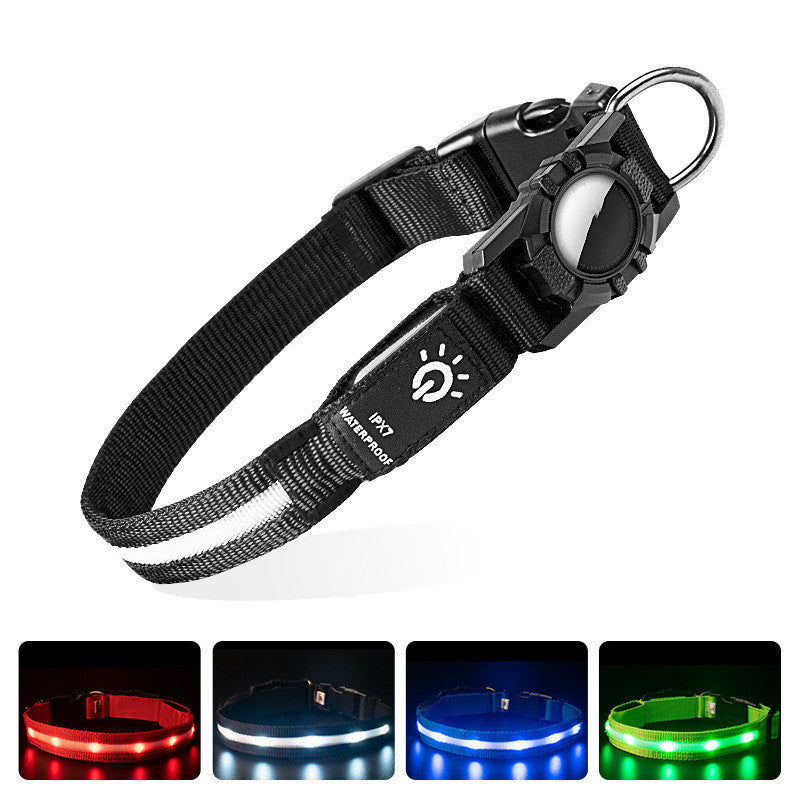 LED Light Pet Collar - Waterproof Nylon for GPS Locators