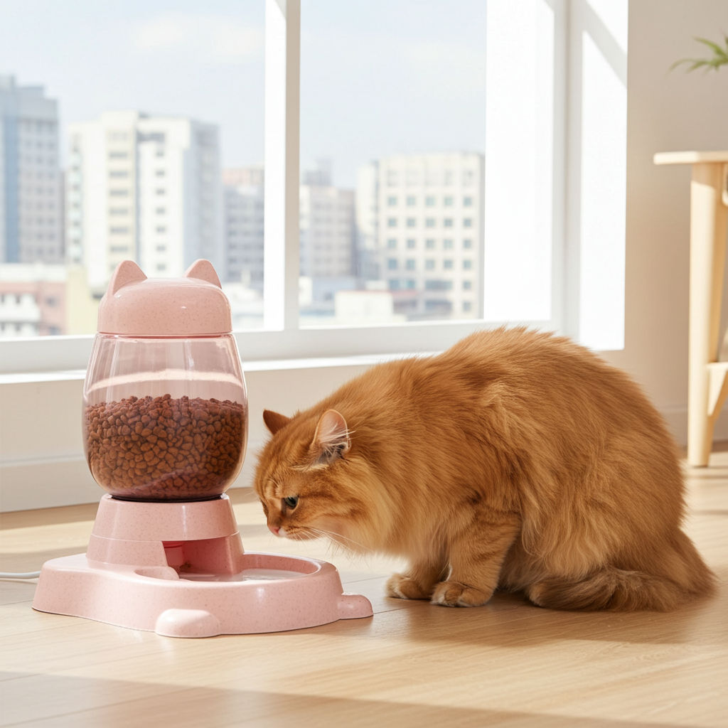 2-in-1 Pet Feeder & Water Fountain - 2.2L Capacity