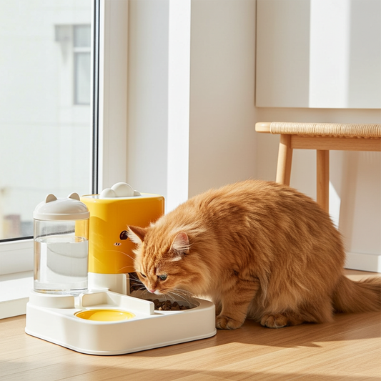 Cat Water Fountain & Automatic Feeder - 2-in-1 Pet Supply | Paws GPS