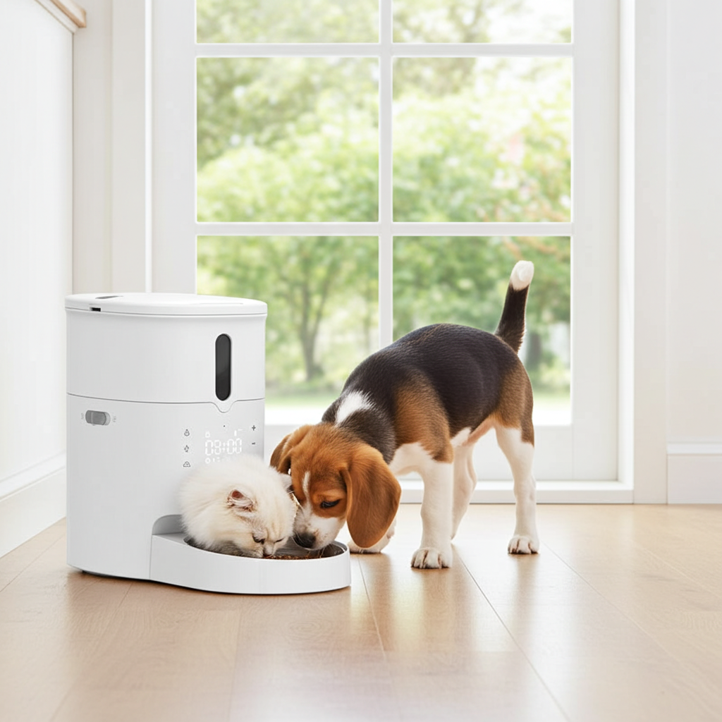 Smart Button Pet Feeder - 3L or 6L with Stainless Steel Bowl