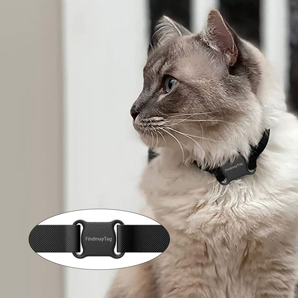 Smart Pet GPS Locator on cat collar, lightweight ABS device for real-time tracking. Pet GPS Locator-Track Your Pet Anytime, 10g, 45*33mm.