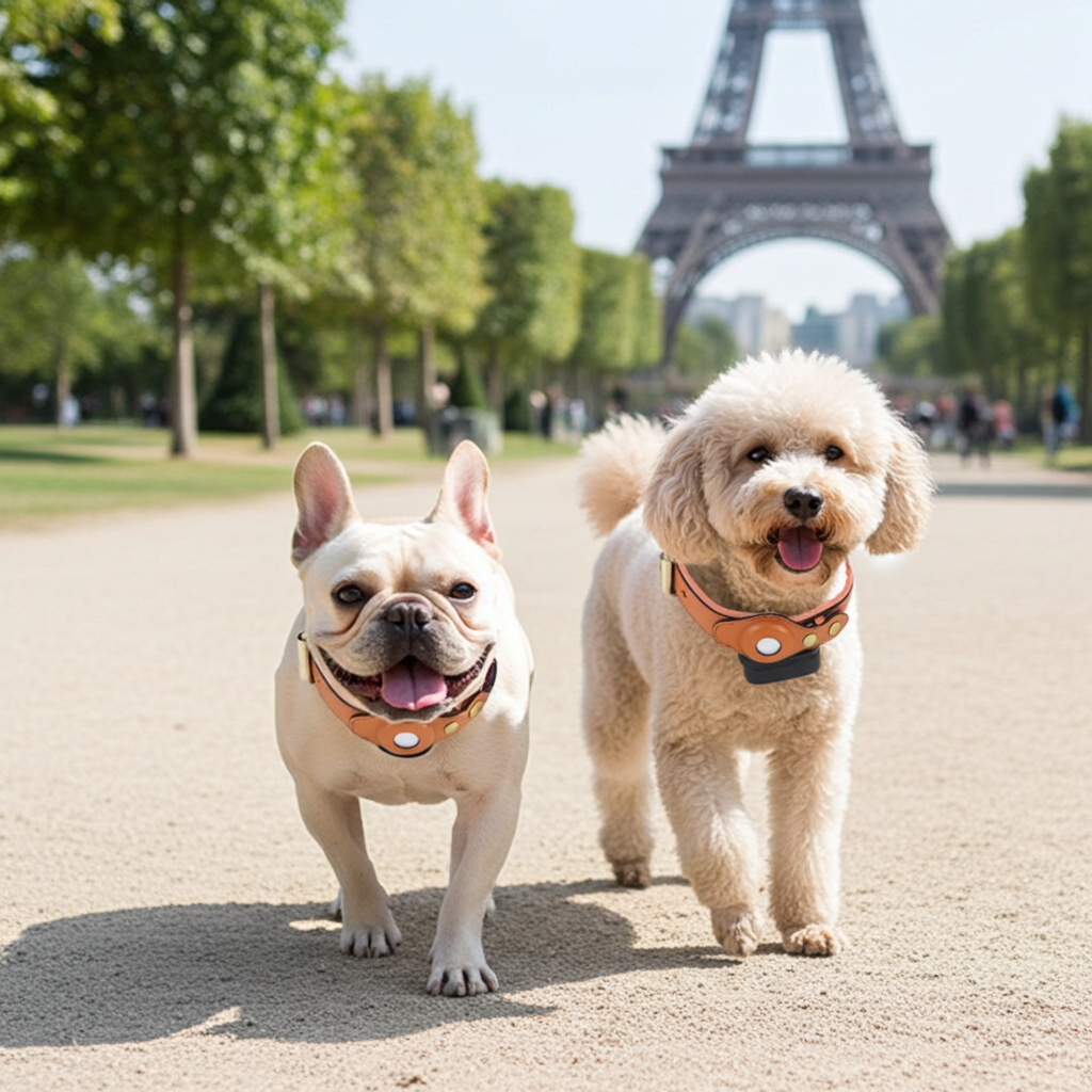 Leather GPS Tracker Collar for Dogs - AirTag Protective Case